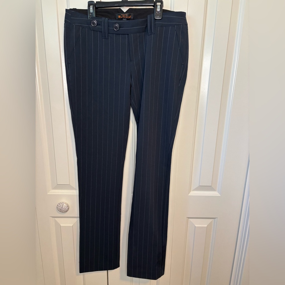 Ben Sherman Women’s Dark Blue Striped Trousers - NWT size M